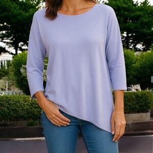 Eileen Fisher | Light Blue Asymmetrical Tencel /Merino Wool Sweater Size M